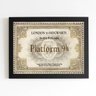 Quadro Bilhete Trem Hogwarts - Plataforma 33x24cm:moldura Branca - 1