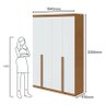 Guarda Roupa Solteiro Ambiente Alonzo 4 Portas Amêndoa Clean Branco - Lopas - 3