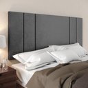Ver imagem 5 de Kit 2 Mesinhas Cinza/cinamomo Prateleira Nicho Cabeceira Suspensa Cama Box Casal 1,40 Suede - Rpm