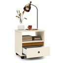 Ver imagem 2 de Mesa de Cabeceira Box com Gaveta e Nicho - Beauty Móveis:off White/freijó