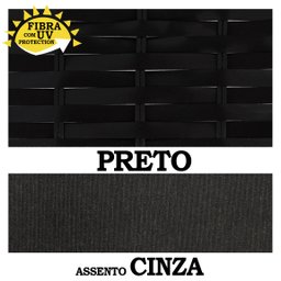Ninho Balanço Suspenso Preto, Fibra Sintética + Almofada Cinza, Mola e Mosquetão + Suporte - 4
