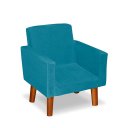 Ver imagem 3 de Mini Poltrona Cadeira Infantil Nina de Criança Suede Azul Claro Pés Palito