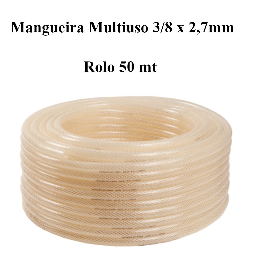 Mangueira Multiuso Trançada para Gás 3/8 2,7mm Rolo 50 Mt - 2