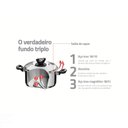 Ver imagem 3 de Jogo de Panelas Tramontina Solar Baquelite em Aço Inox Fundo Triplo com Cabos e Alças de Baquelite 6