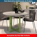 Ver imagem 2 de Mesa de Reunião Redonda P25 Pandin 110 Cm (largura) Tampo Mdp Cinza Pé Aço Tubular Verde Mirô