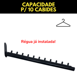 Kit Três Araras Aço Reforçado 1 Metro Lojas Closet + 3 Expositores Inclinados Rt Suporte Resistente - 10