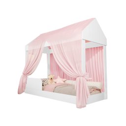 Cama Montessoriana Infantil Infantil Montessoriana Crystal com Voal Rosa - 2