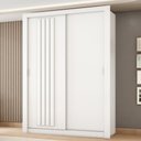 Ver imagem 1 de Guarda Roupa Solteiro 2 Portas Darvi Carraro Ripado Branco
