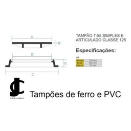 Tampa Tampão T55 Esgoto Sanitário Cisterna Caixa Inspeção - 3