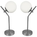 Ver imagem 1 de Kit 2 Abajur Luminária De Mesa Aro Jabuticaba Orby Prata