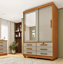 Ver imagem 1 de Guarda Roupa Chicago 2 Portas com Espelho e Pés Móveis Tcil