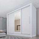 Ver imagem 1 de Guarda Roupa Casal 3 Portas Taiffa 190cm com Espelho Yescasa Branco/Neve