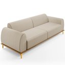Ver imagem 1 de Sofá 03 Lugares Para Sala de Estar Kiev 230 cm D02 Linho Bege C-107 - Lyam Decor