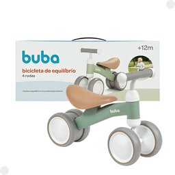 Bicicleta de Equilíbrio Infantil Verde 4 Rodas Buba - 2