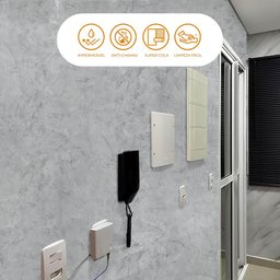 Kit 6 Metros de Papel de Parede Lavavel Marmore Azul Lagoa - 7