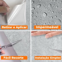 Kit 6 Metros de Papel de Parede Lavavel Marmore Azul Lagoa - 3