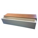 Ver imagem 3 de Aparador Suspenso com 1 Gaveta Freijó com Branco 90x20x15