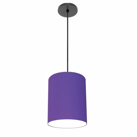 Lustre Luminária Pendente Vivare Free Lux Pe-4104pr Cúpula em Tecido 15x25cm