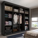 Ver imagem 3 de Guarda-roupa Casal Ela e Ele 8 Portas 8 Prateleiras Malbec - Panorama Móveis