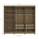 Ver imagem 5 de Guarda Roupa Casal 5 Portas 4 Gavetas C/espelho e Pés Cb01n564 Kappesberg - Nogueira/verde Oliva