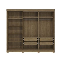 Guarda Roupa Casal 5 Portas 4 Gavetas C/espelho e Pés Cb01n564 Kappesberg - Nogueira/verde Oliva - 4