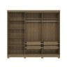 Guarda Roupa Casal 5 Portas 4 Gavetas C/espelho e Pés Cb01n564 Kappesberg - Nogueira/verde Oliva - 4