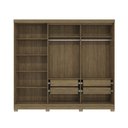 Ver imagem 4 de Guarda Roupa Casal 5 Portas 4 Gavetas C/espelho e Pés Cb01n564 Kappesberg - Nogueira/verde Oliva