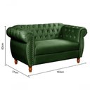 Ver imagem 2 de Sofá Nobreza 2 Lugares 153cm Verde Veludo Bella Decor Estilo Clássico Encosto Capitonê