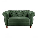 Ver imagem 1 de Sofá Nobreza 2 Lugares 153cm Verde Veludo Bella Decor Estilo Clássico Encosto Capitonê