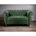 Ver imagem 3 de Sofá Nobreza 2 Lugares 153cm Verde Veludo Bella Decor Estilo Clássico Encosto Capitonê