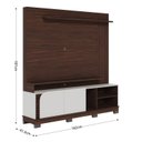 Ver imagem 3 de Estante para TV e Home Theater até 75 Polegadas 182CMX187CM 2 Portas Jurerê
