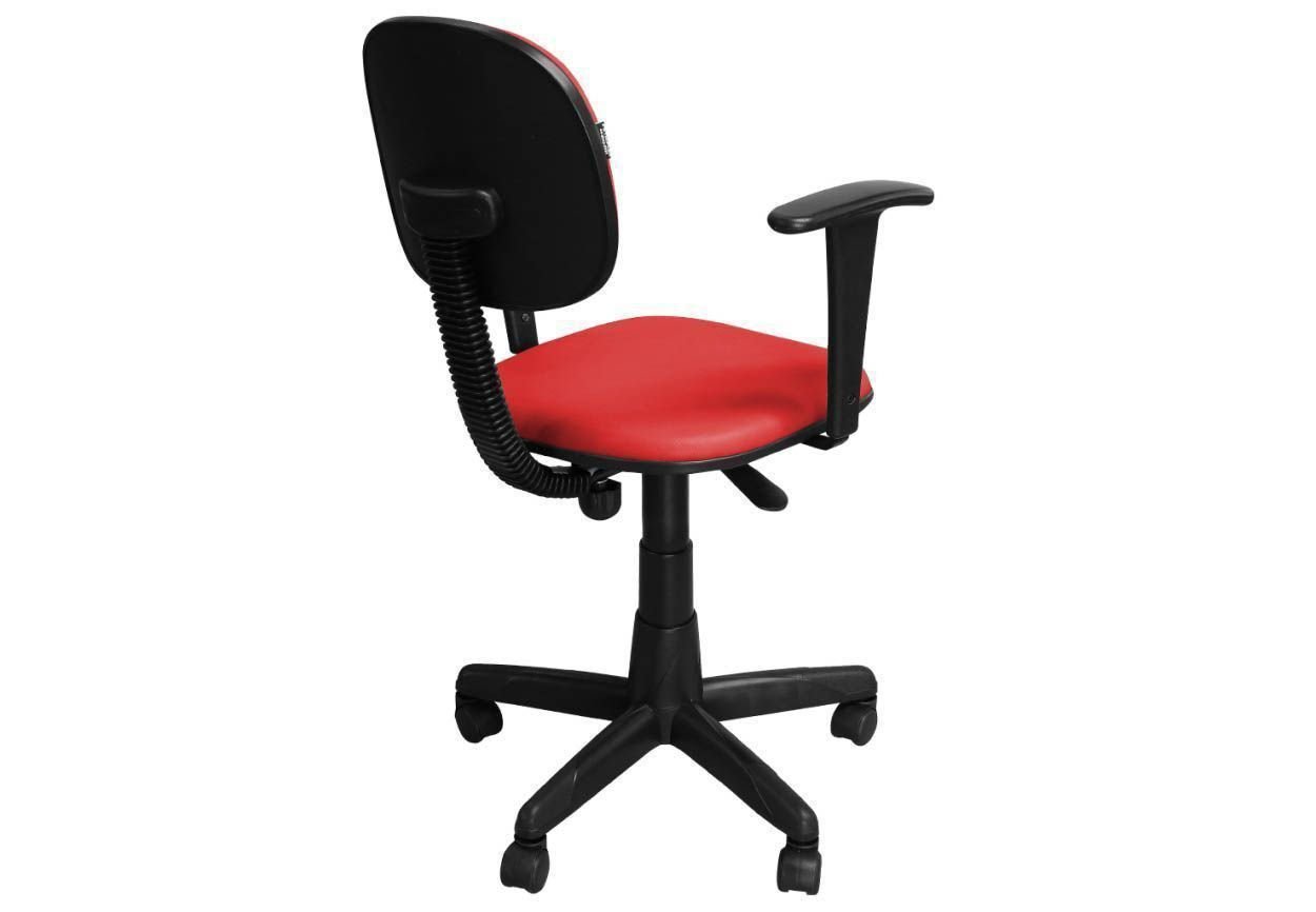 Cadeira de Escritório CS03 Secretária Giratória Braço Fixo - Pethiflex - Vermelho - 5