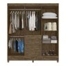 Guarda Roupa Casal New Mafra 7 Portas e 2 Gavetas com Espelho Castanho Wood/Avelã - PR Móveis - 5