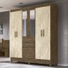 Guarda Roupa Casal New Mafra 7 Portas e 2 Gavetas com Espelho Castanho Wood/Avelã - PR Móveis - 2