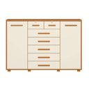 Ver imagem 2 de Kit Guarda Roupa Doble 6 Portas Cômoda Fontana 7 Gavetas MDP Off White
