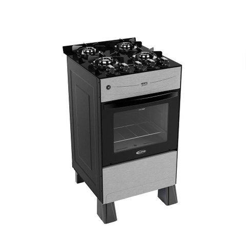 Fogão a Gás Verita Gourmet 4 Bocas Mesa de Vidro Forno 52 Litros Clarice