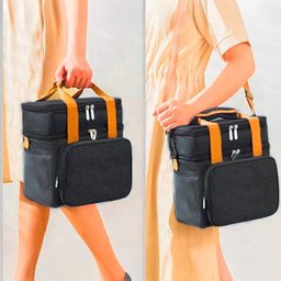 Bolsa Térmica Marmita Lancheira com Alça - Preto - 8