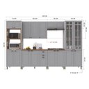 Ver imagem 4 de Armário de Cozinha Modulada Completa Fidelitá Nara 100% MDF 6 Peças 350cm 18 Portas 2 Gavetas com
