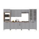 Ver imagem 2 de Armário de Cozinha Modulada Completa Fidelitá Nara 100% MDF 6 Peças 350cm 18 Portas 2 Gavetas com