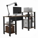 Ver imagem 2 de Mesa Escrivaninha Home Office Affara com Prateleiras para Objetos - Pleno