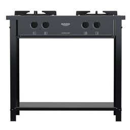 Fogão Industrial 2 Bocas Preto com Tripla Chama e Pés Removíveis Dako Couraçado - 2