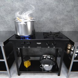 Fogão Industrial 2 Bocas Preto com Tripla Chama e Pés Removíveis Dako Couraçado - 4