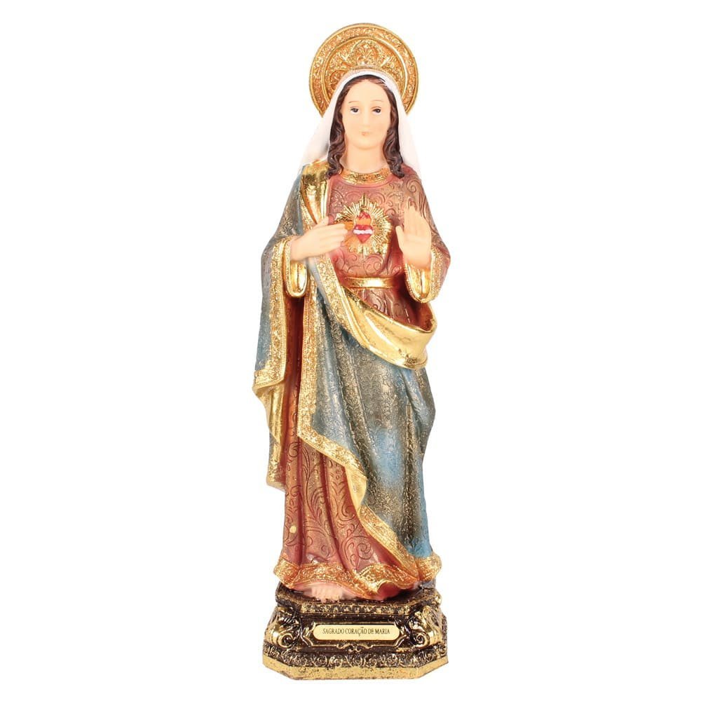 Imagem Sagrado Coração de Maria em Resina 21 cm