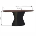 Ver imagem 2 de Mesa de Jantar Apollo Tampo Oblongo 180x90cm Preto/Amêndoa