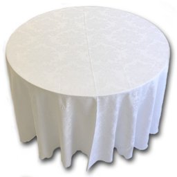 Toalha de Mesa Redonda em Jacquard Listrado Azul Marinho - 2,80m - 2