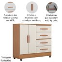 Ver imagem 5 de Cômoda Sapateira para Quarto 2 Portas 4 Gavetas Lisa Nature/Off White