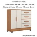 Ver imagem 6 de Cômoda Sapateira para Quarto 2 Portas 4 Gavetas Lisa Nature/Off White