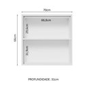 Ver imagem 4 de Armário de Cozinha Aéreo 70 cm 2 Portas Branco/Rustic Glamy Madesa