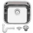 Ver imagem 1 de Cuba Tramontina Lavínia 40 Bl Perfecta em Aço Inox Polido 40x34 Cm com Válvula e Sifão 94050407