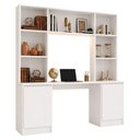 Ver imagem 2 de Escrivaninha com Estante Escritório 2 Portas e 5 Prateleiras Smart Multimóveis MP6075 Branco